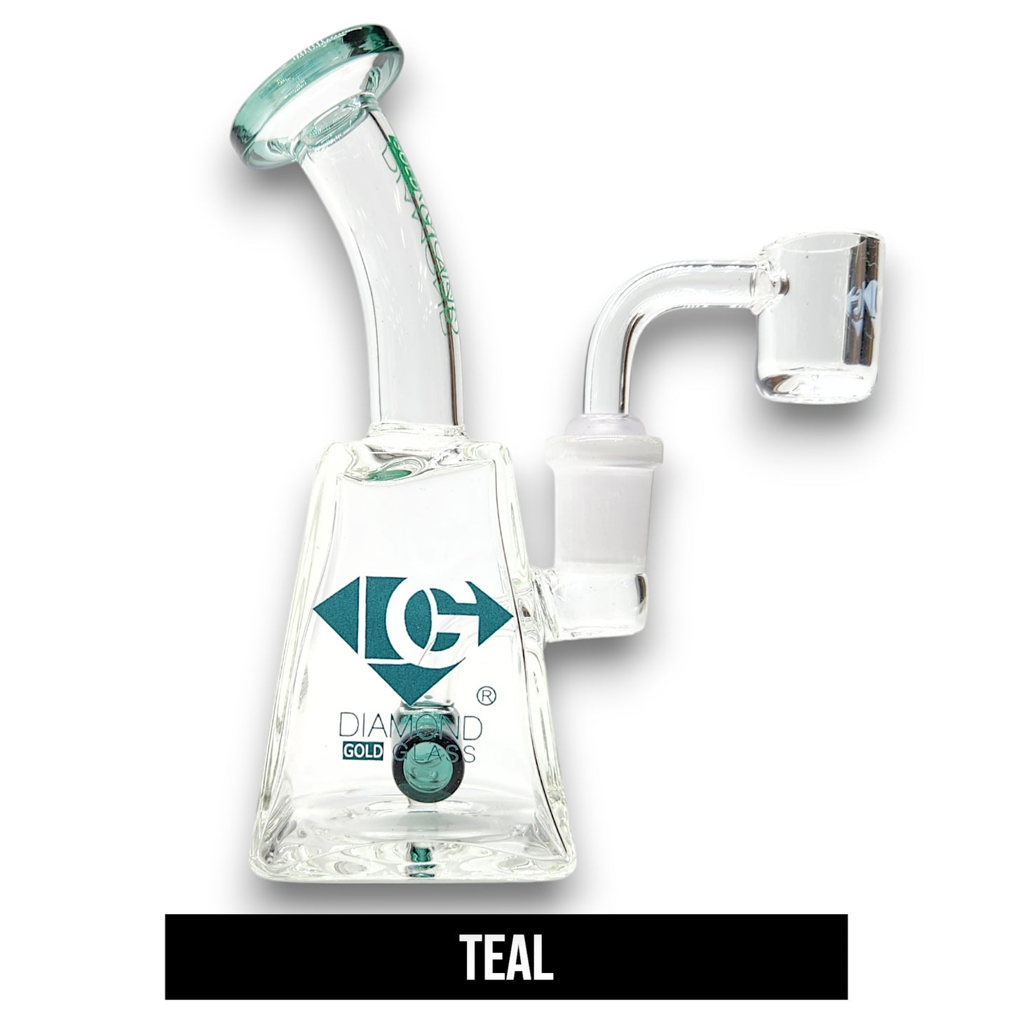 5.5" Diamond Glass Mini Rig Pocket Bubbler Barrel Perc Bong