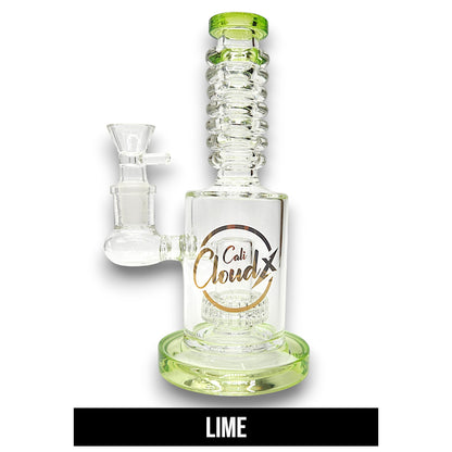 9" Cali CloudX Matrix UFO Perc Straight Tube Barrel Bong