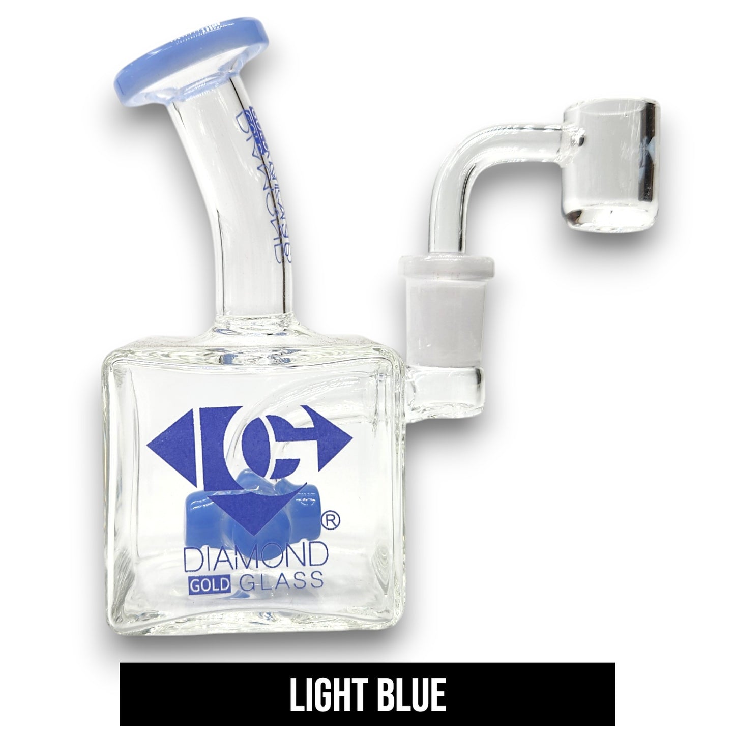 5" Diamond Glass Mini Rig Pocket Bubbler Cross Perc Bong