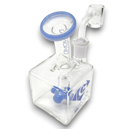 5" Diamond Glass Mini Rig Pocket Bubbler Cross Perc Bong