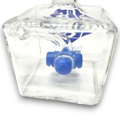 5" Diamond Glass Mini Rig Pocket Bubbler Cross Perc Bong
