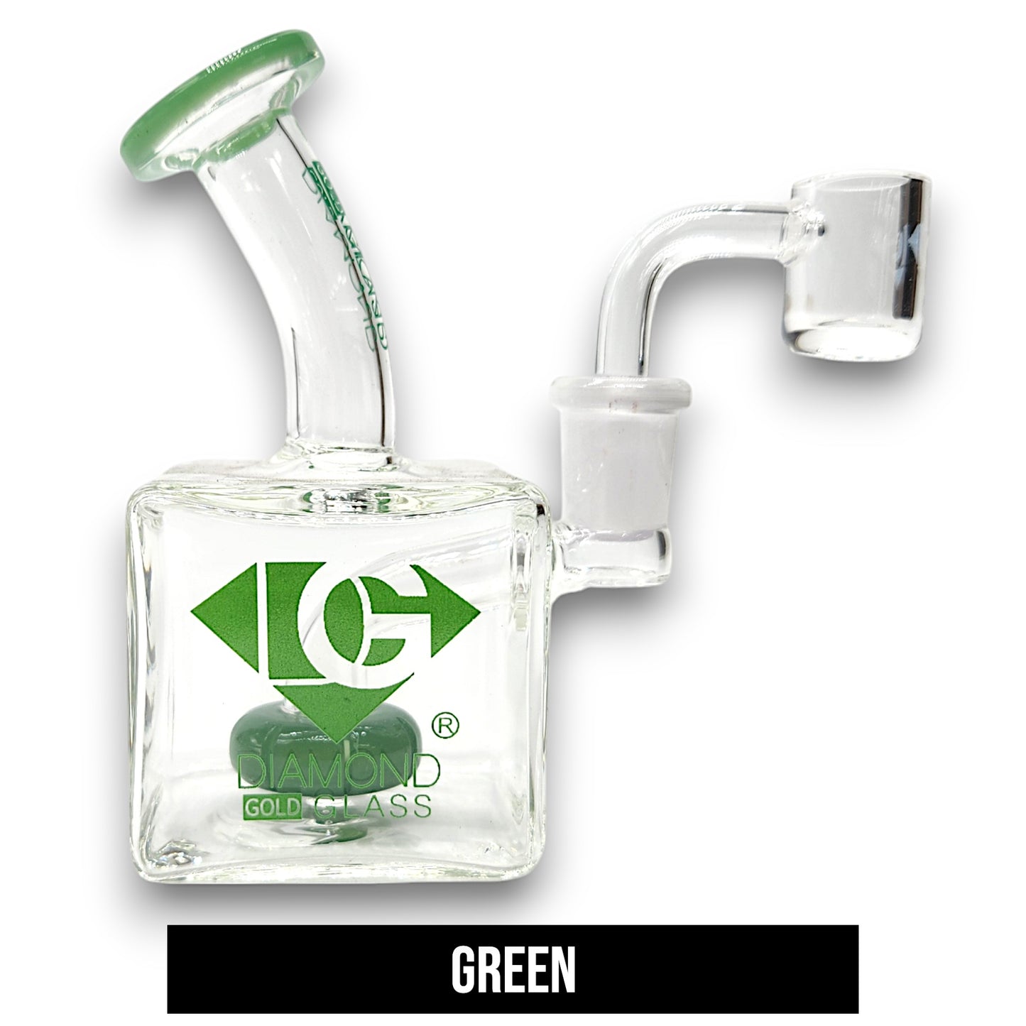 5" Diamond Glass Mini Rig Pocket Bubbler Circ Perc Bong