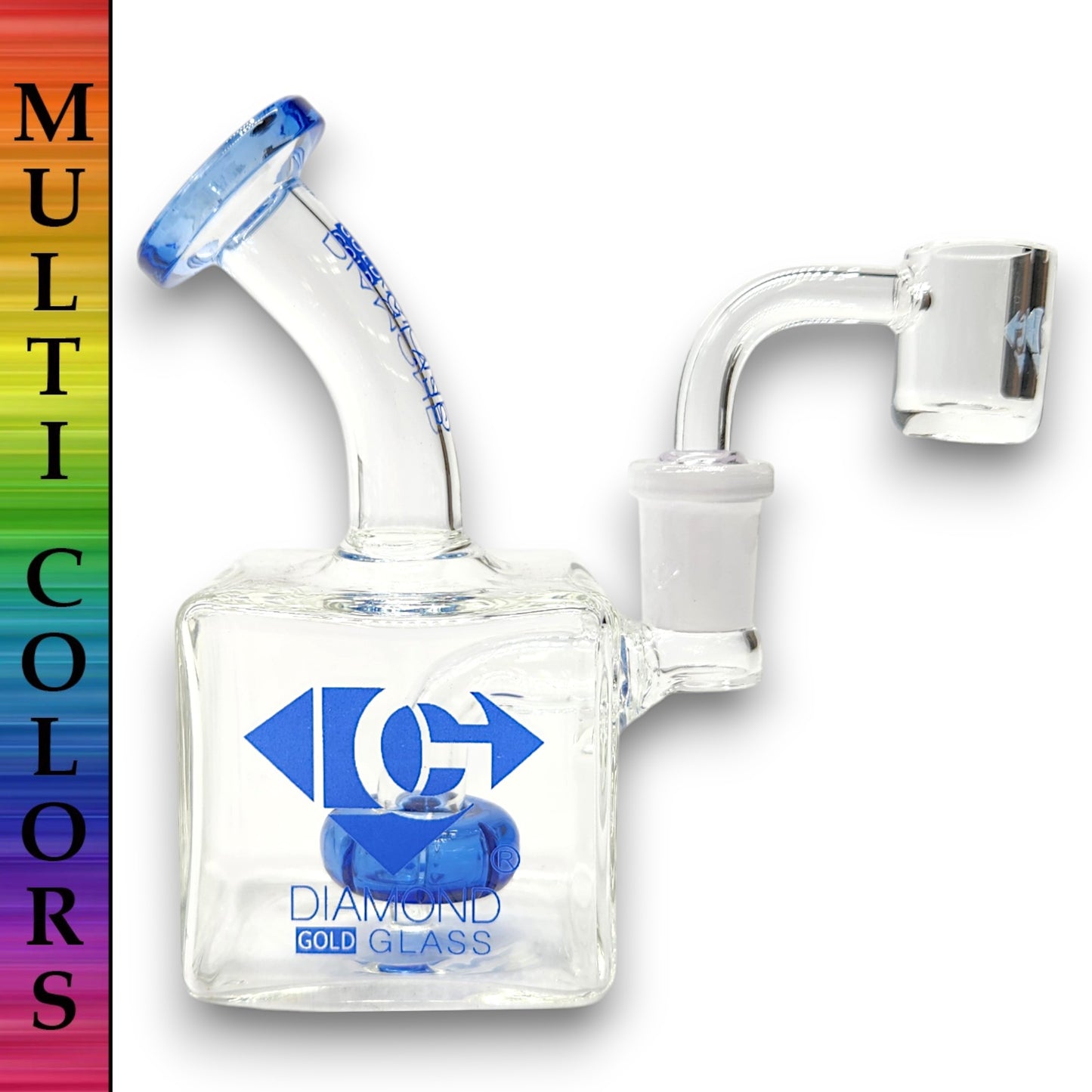 5" Diamond Glass Mini Rig Pocket Bubbler Circ Perc Bong