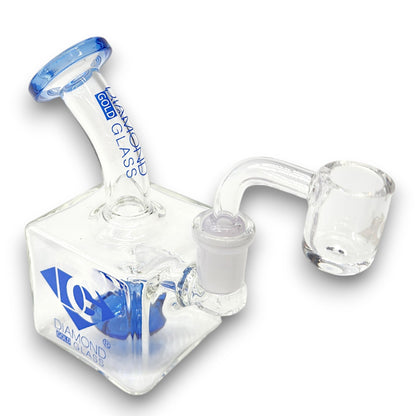 5" Diamond Glass Mini Rig Pocket Bubbler Circ Perc Bong
