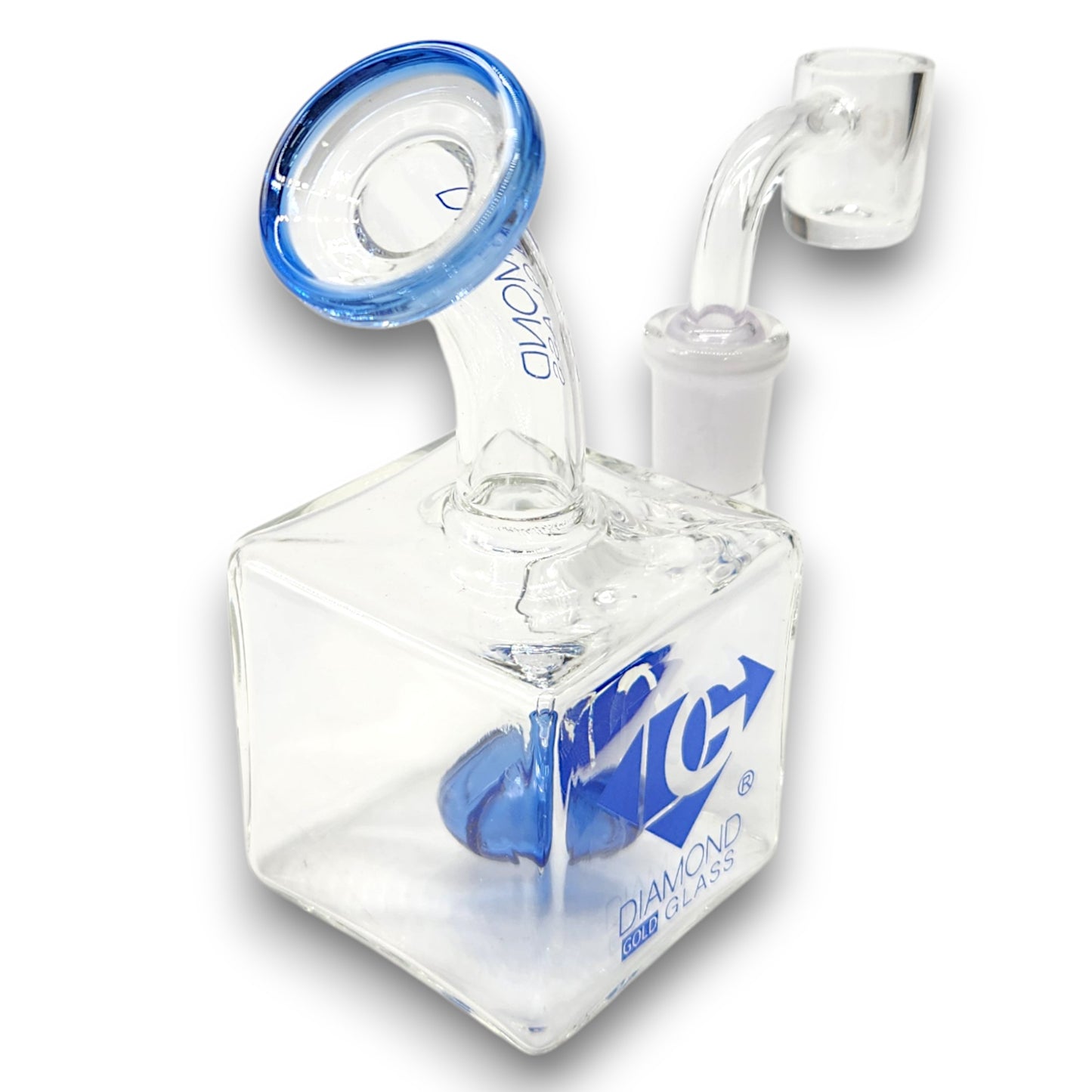 5" Diamond Glass Mini Rig Pocket Bubbler Circ Perc Bong