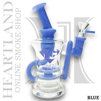 8" Diamond Ratchet Perc Recycler Bong