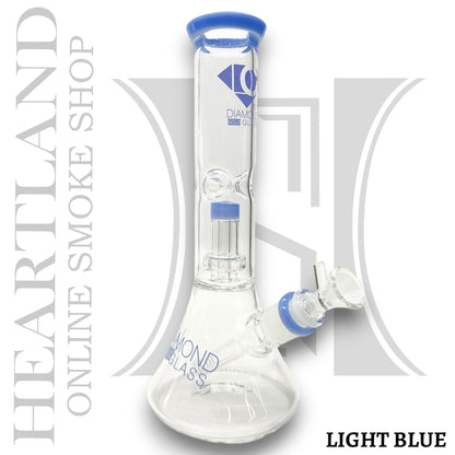 11" Diamond Showerhead Percolator Beaker Bong