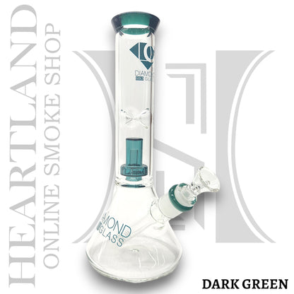 11" Diamond Showerhead Percolator Beaker Bong