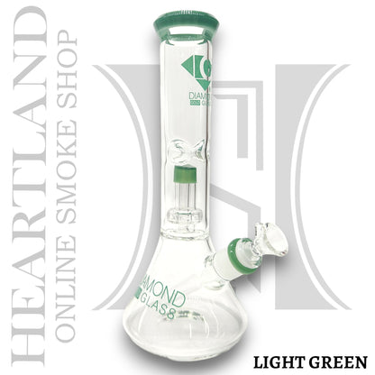 11" Diamond Showerhead Percolator Beaker Bong