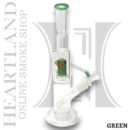 10" Diamond Glass Turbine Showerhead Perc Straight Tube Bong