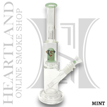 10" Diamond Glass Turbine Showerhead Perc Straight Tube Bong