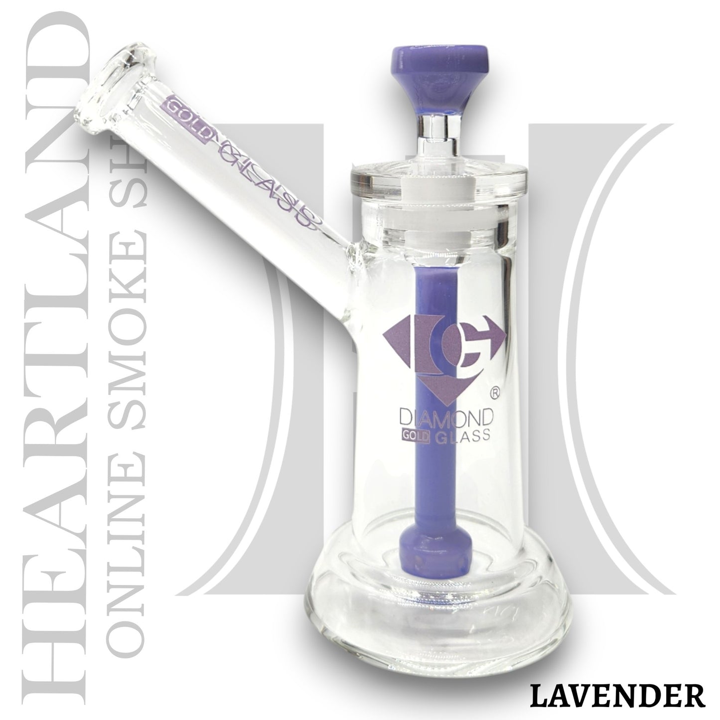 7" Diamond Glass 2 Piece Circ Perc Bubbler Bong
