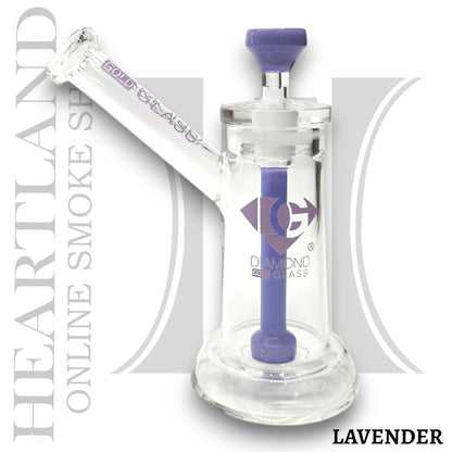 7" Diamond Glass 2 Piece Circ Perc Bubbler Bong