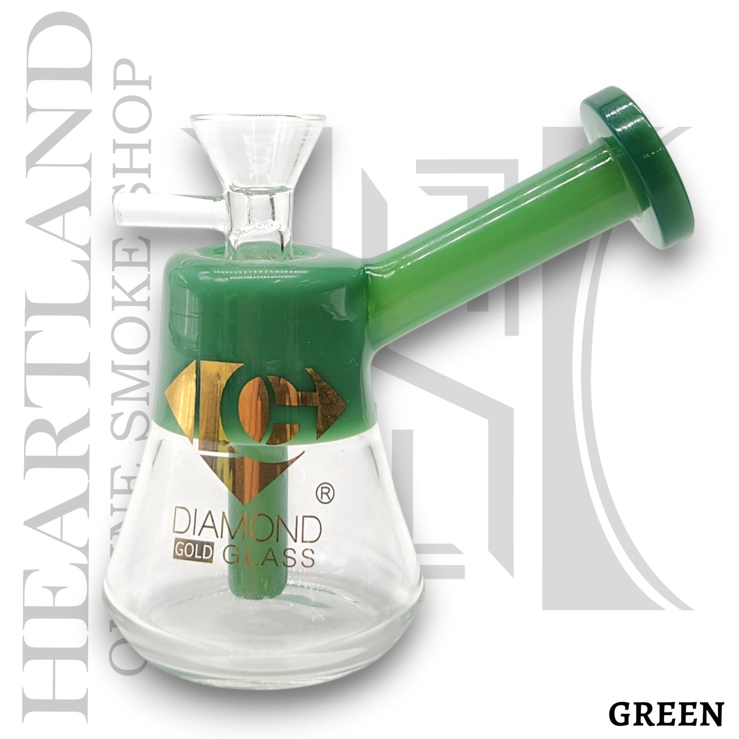 4.5" Diamond Glass Top Color Glass Bubbler