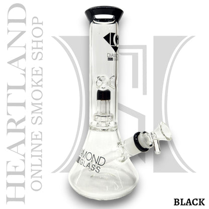 11" Diamond Showerhead Percolator Beaker Bong