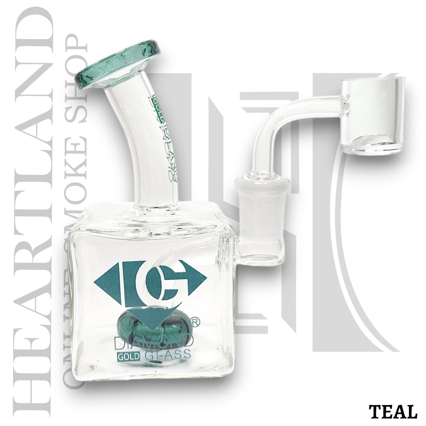 5" Diamond Glass Mini Rig Pocket Bubbler Circ Perc Bong
