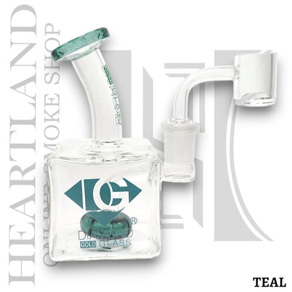 5" Diamond Glass Mini Rig Pocket Bubbler Circ Perc Bong