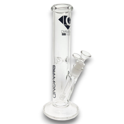 12" Diamond Gold Straight Tube Bong