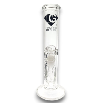 12" Diamond Gold Straight Tube Bong