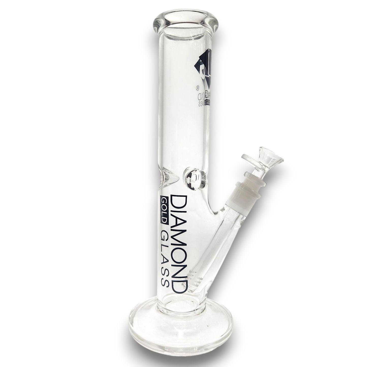 12" Diamond Gold Straight Tube Bong