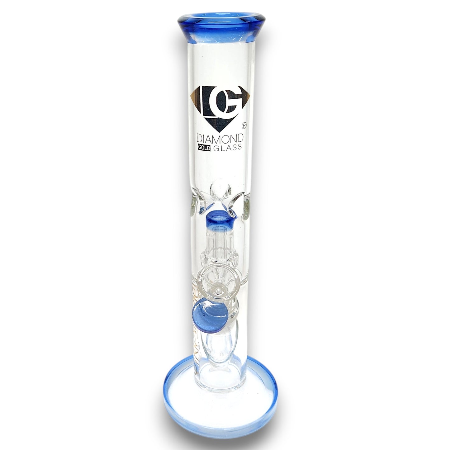 12" Diamond Straight Tube Bong with Showerhead Percolator