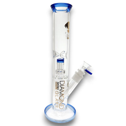 12" Diamond Straight Tube Bong with Showerhead Percolator