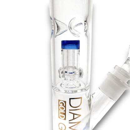 12" Diamond Straight Tube Bong with Showerhead Percolator