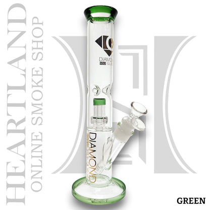 12" Diamond Straight Tube Bong with Showerhead Percolator