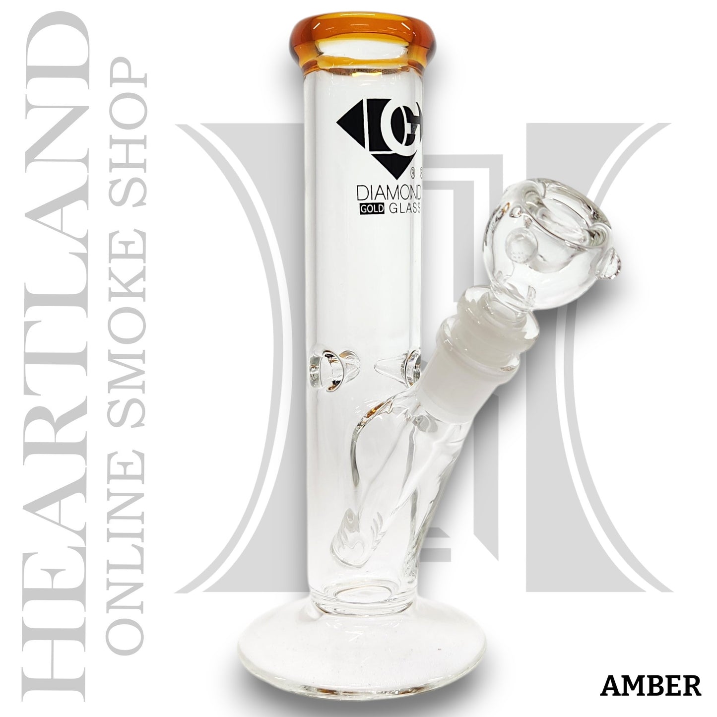 8" Diamond Straight Tube Bong