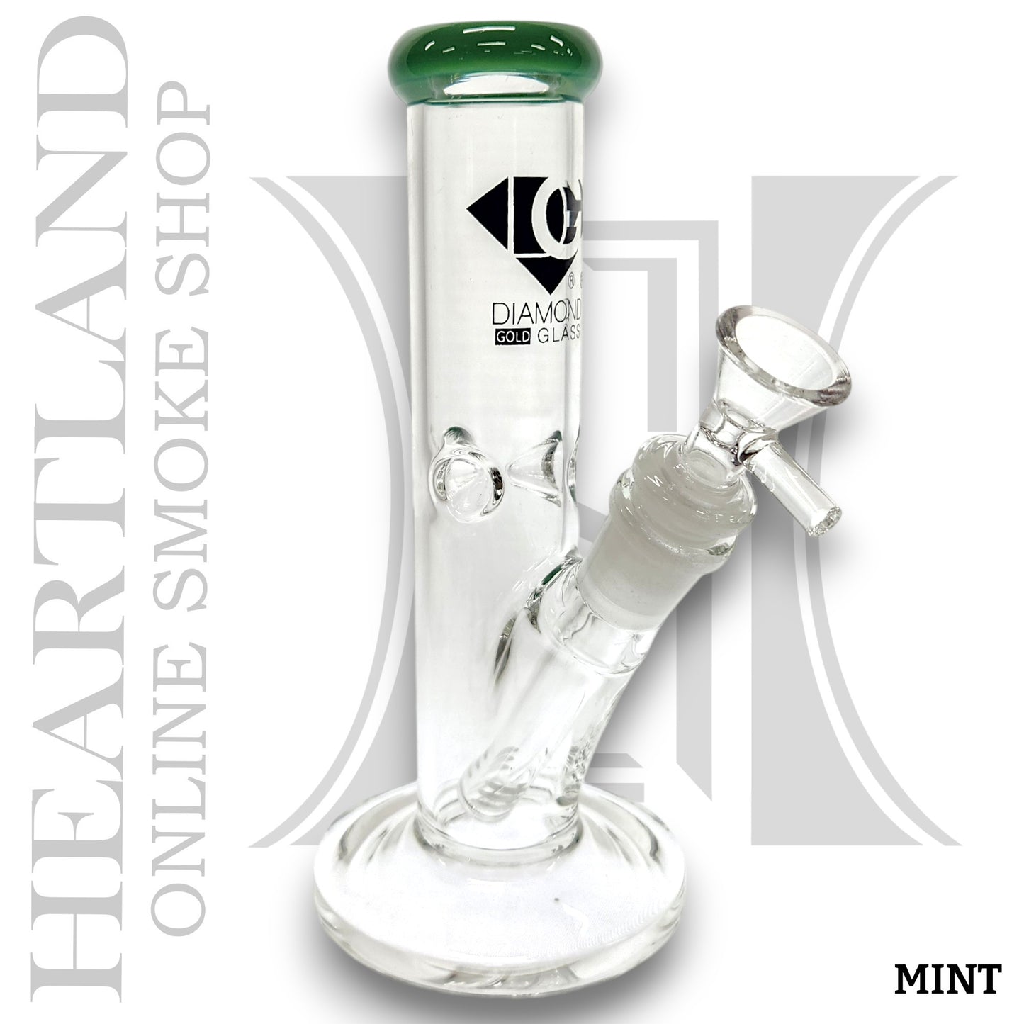 8" Diamond Straight Tube Bong