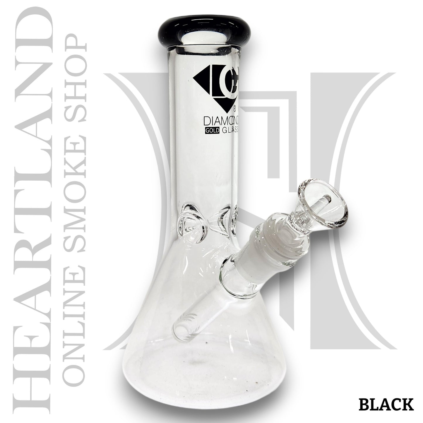 8" Diamond Gold Glass Beaker