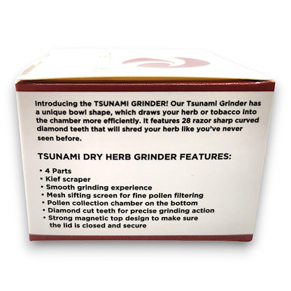 2.5" Tsunami Chromium Finish 4 Piece Grinder
