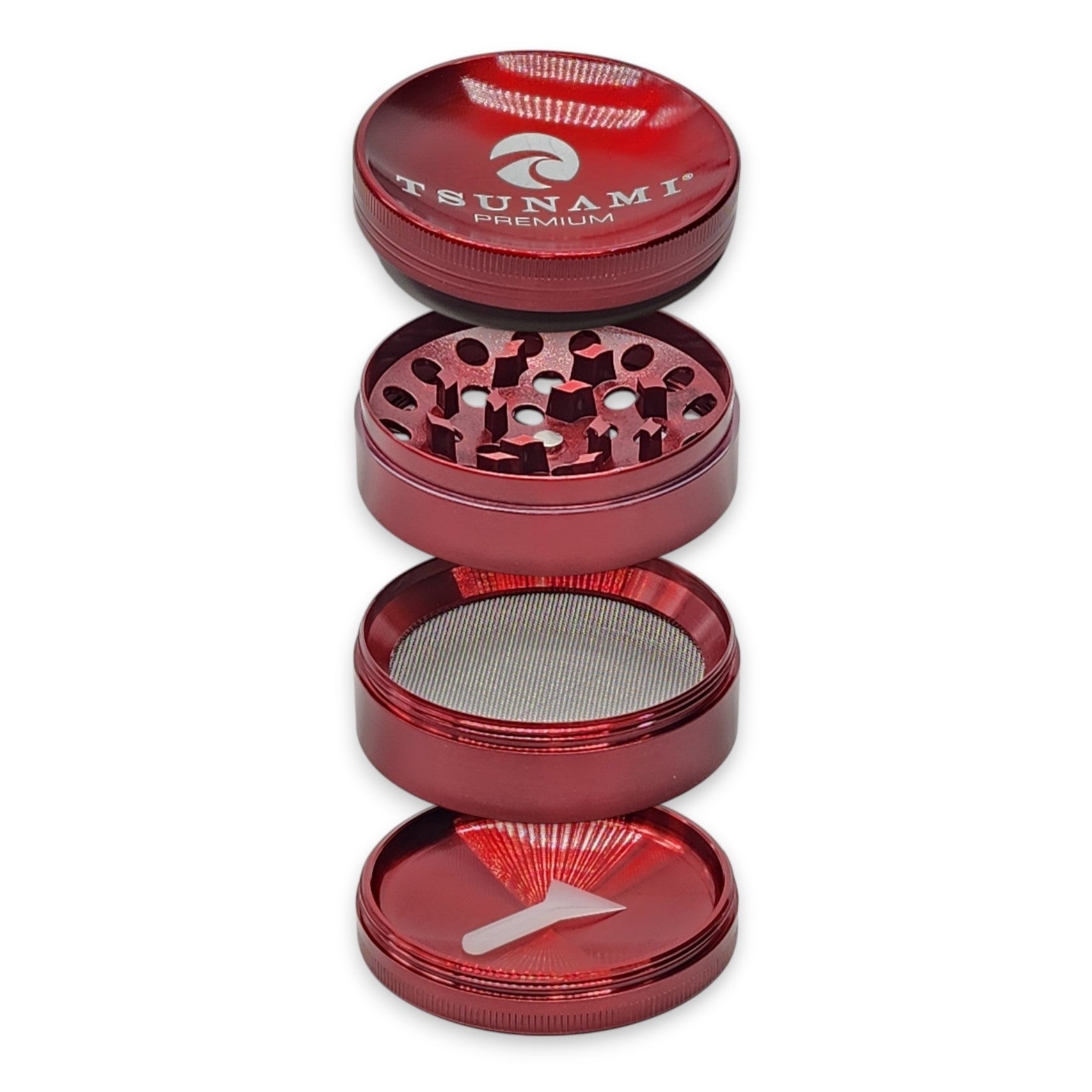2.5" Tsunami Chromium Finish 4 Piece Grinder