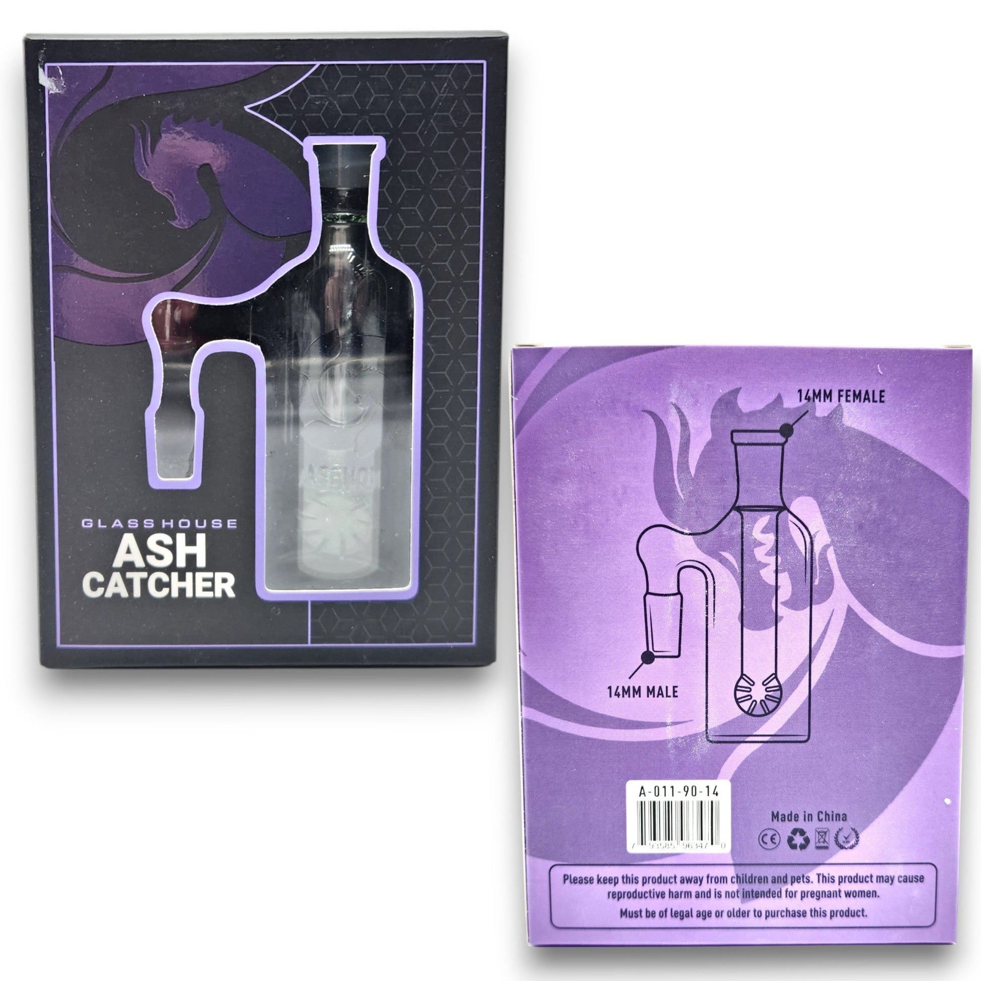4" Glasshouse 14mm 90 Deg Ash Catcher