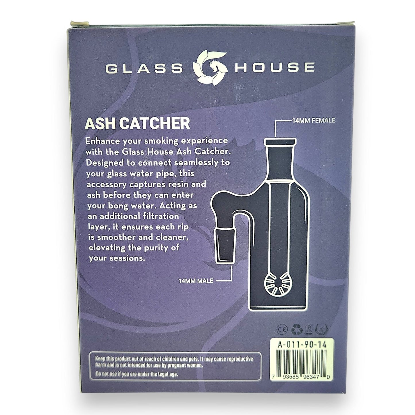 4" Glasshouse 14mm 90 Deg Ash Catcher
