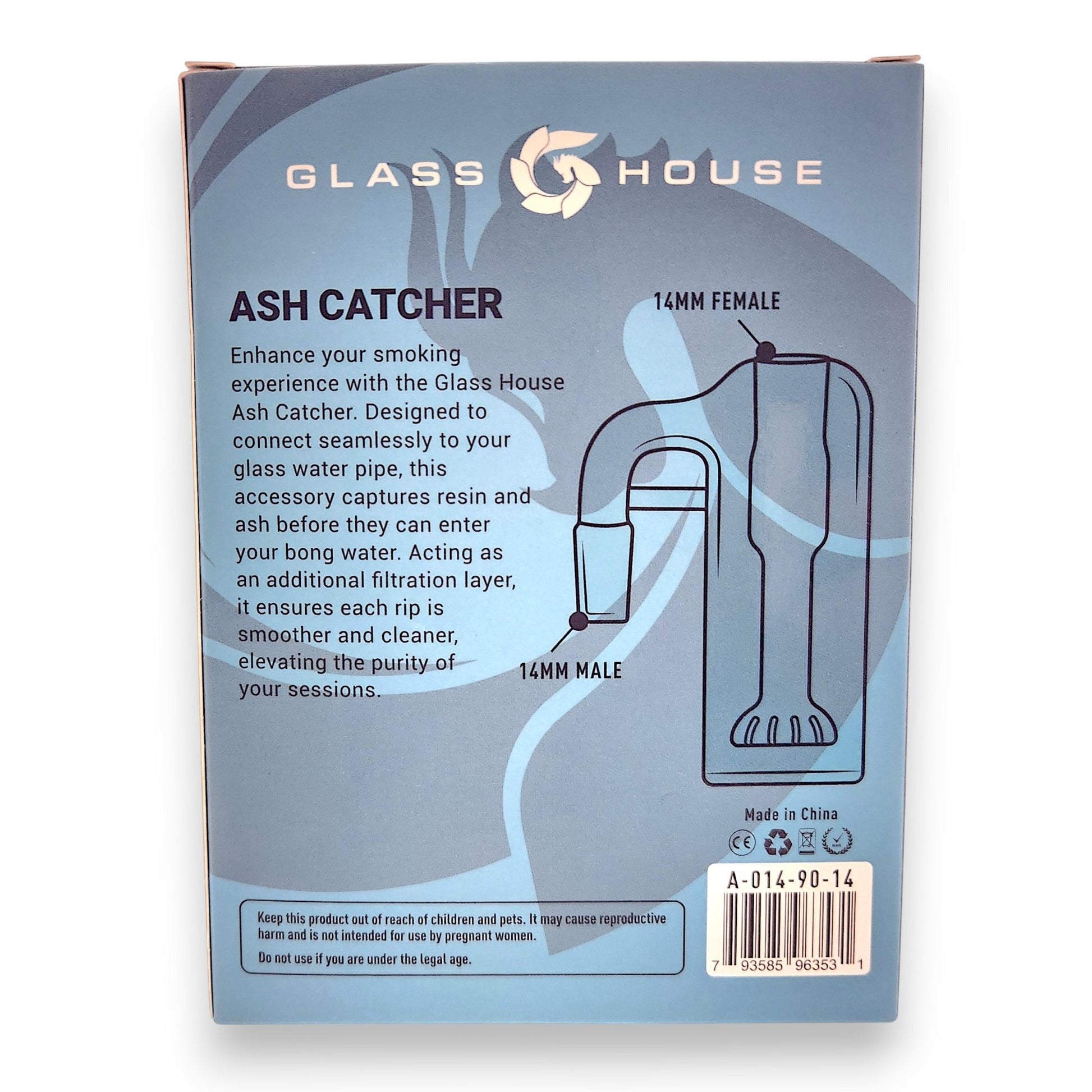 4" Glasshouse 14mm 90 Deg Ash Catcher