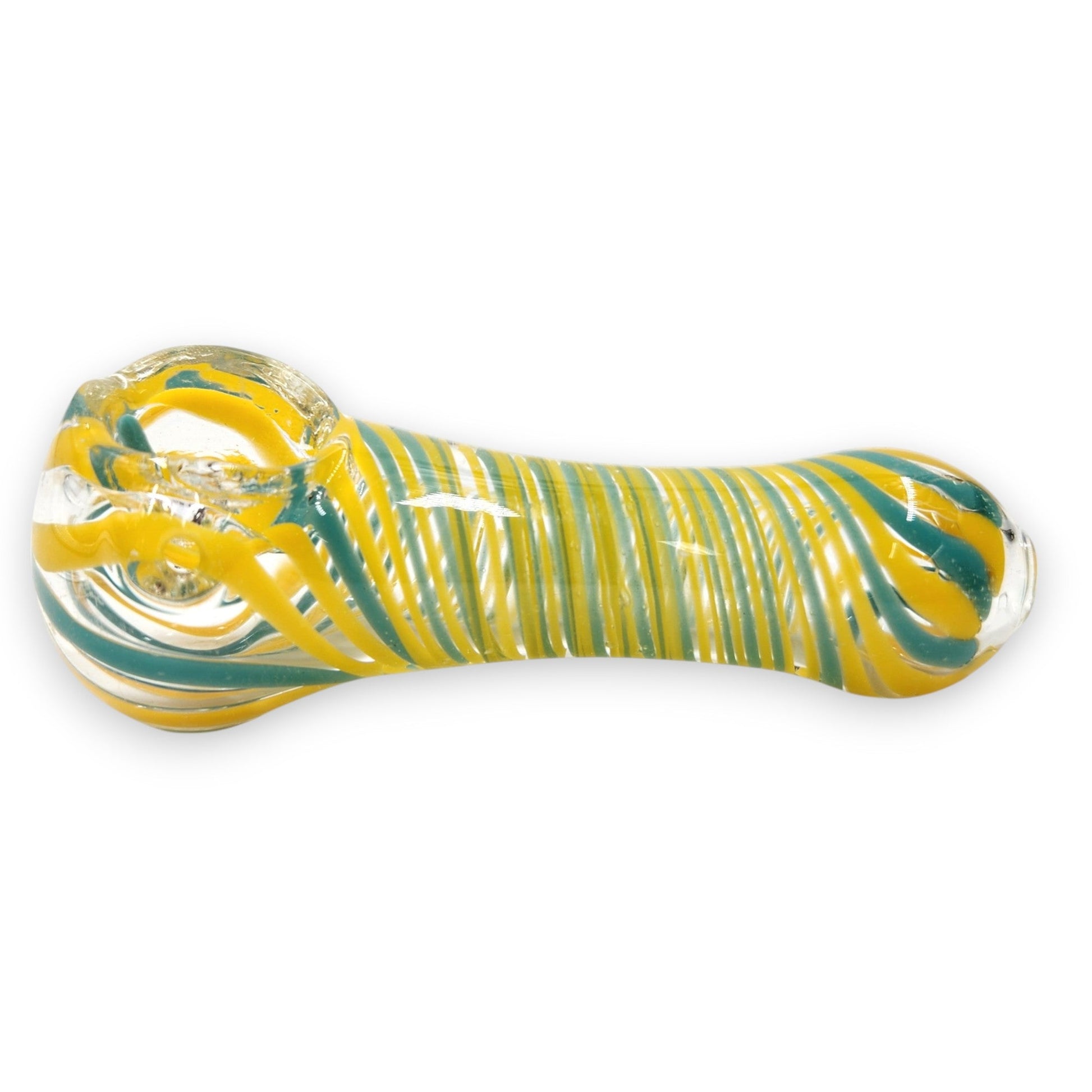 4" Yellow Teal Spiral Bowl