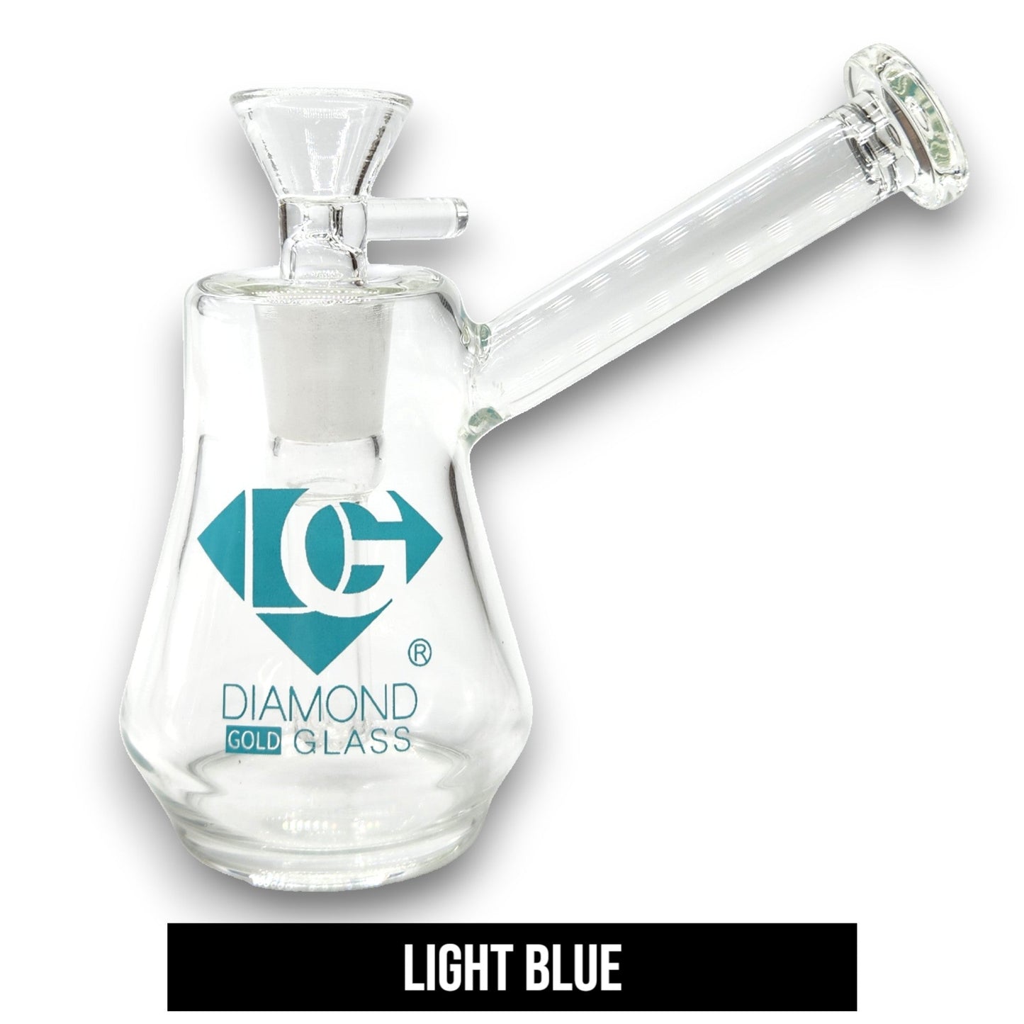 4.5" Diamond Glass Clear Glass Bubbler