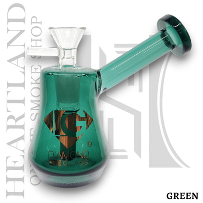 4.5" Diamond Glass Full Color Glass Bubbler