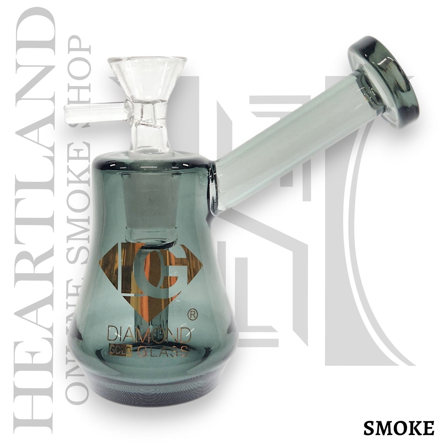 4.5" Diamond Glass Full Color Glass Bubbler