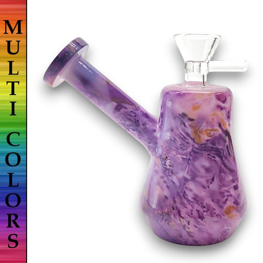 4.5" Marble Look Glass Bubbler Bong
