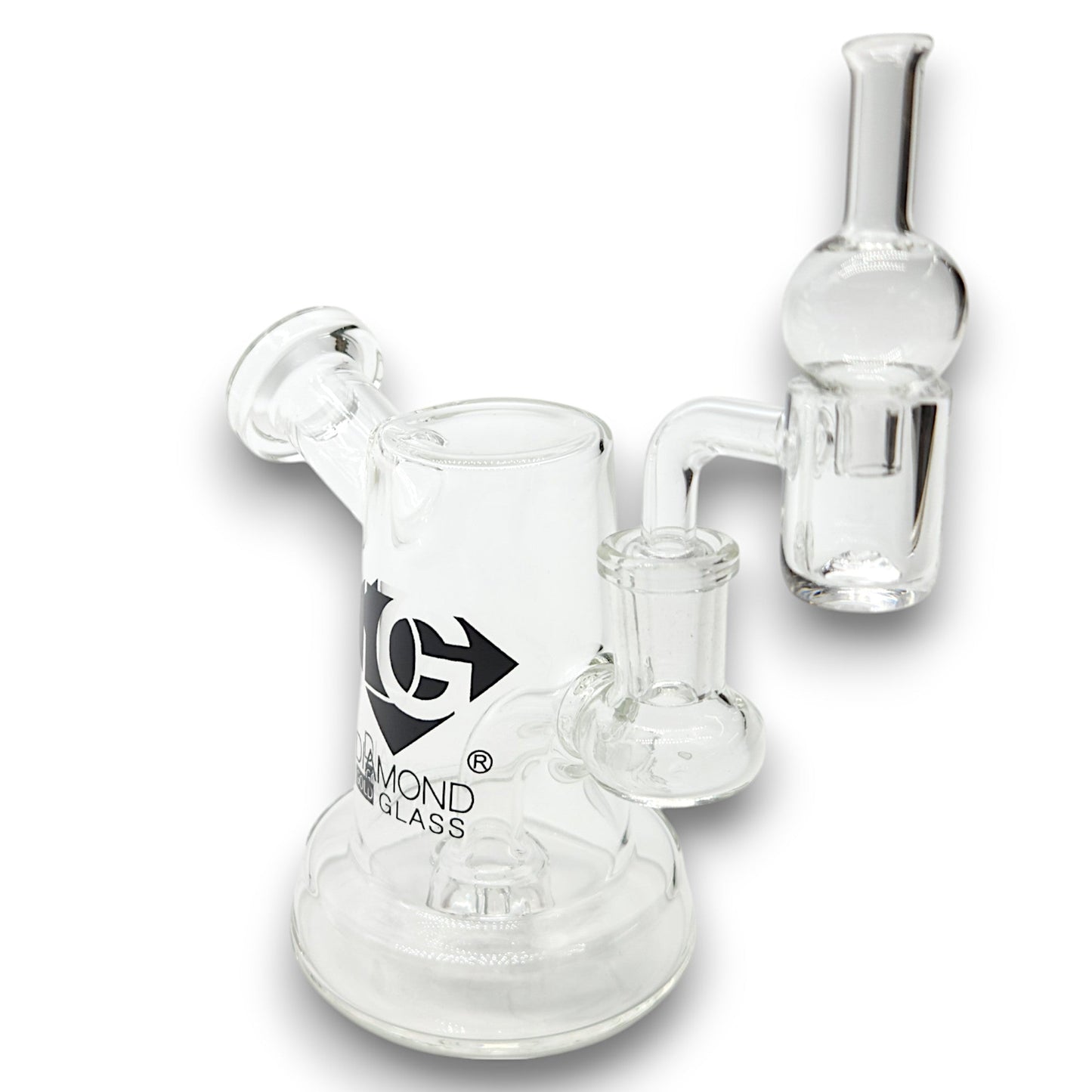 5" Diamond Glass Mini Dab Rig Circ Perc Bong - Heartland Smoke Shop