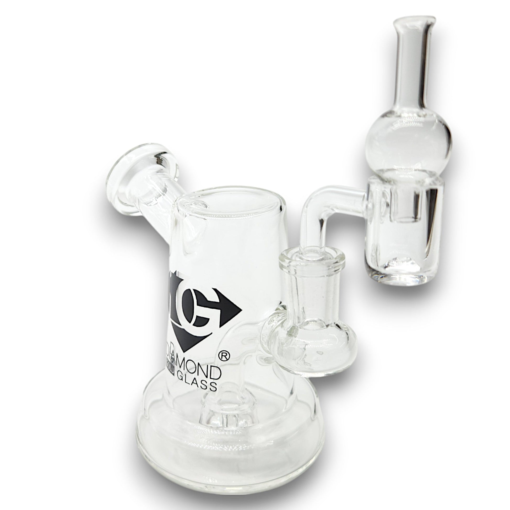5" Diamond Glass Mini Dab Rig Circ Perc Bong - Heartland Smoke Shop