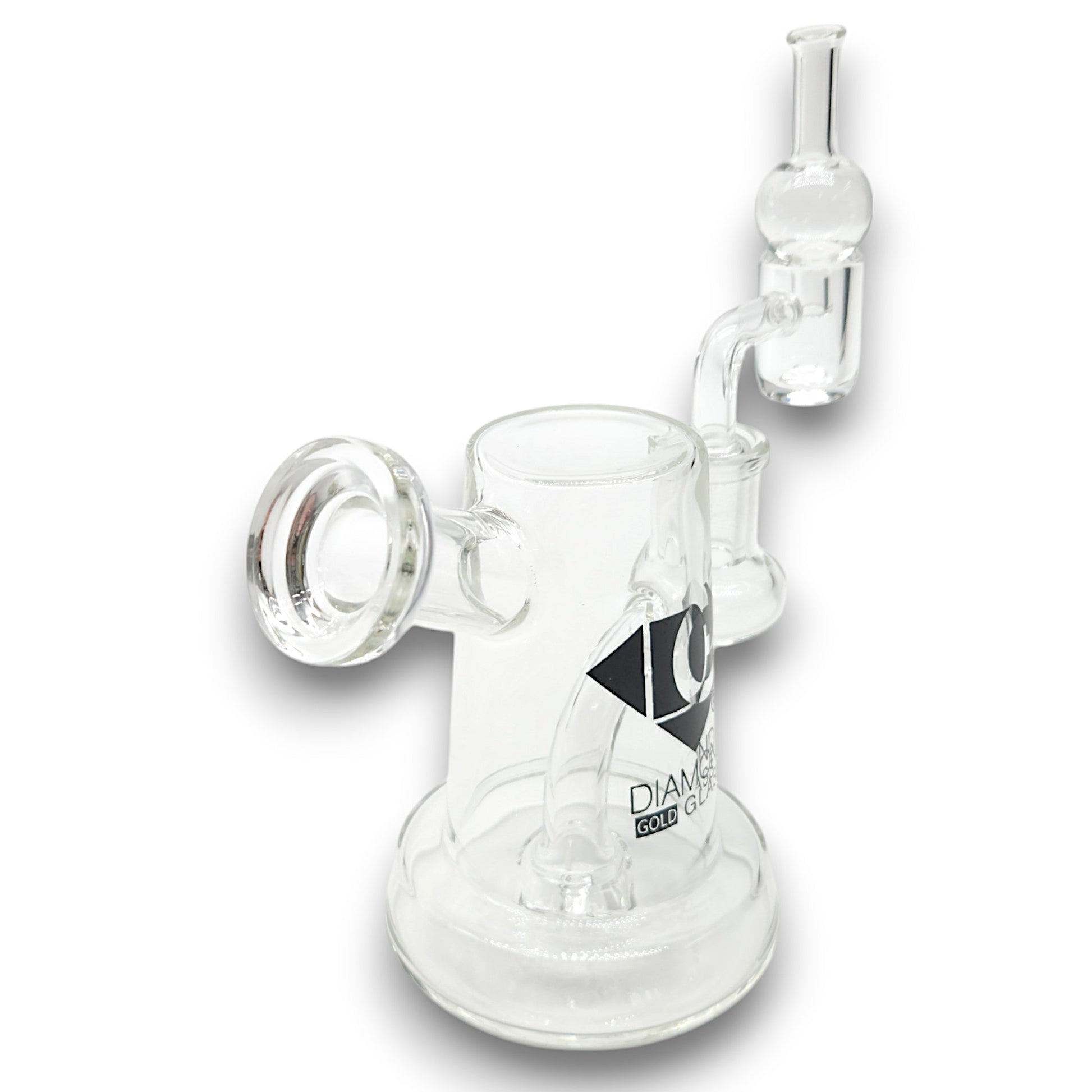 5" Diamond Glass Mini Dab Rig Circ Perc Bong - Heartland Smoke Shop