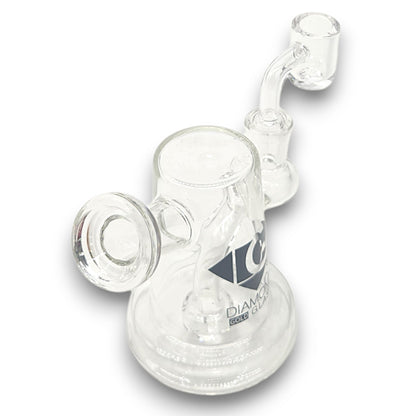 5" Diamond Glass Mini Dab Rig Circ Perc Bong