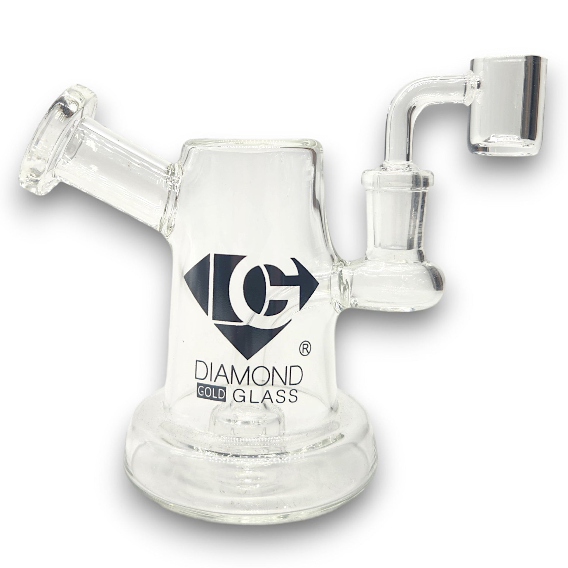 5" Diamond Glass Mini Dab Rig Circ Perc Bong
