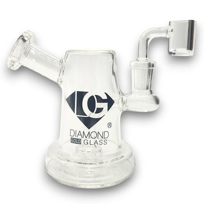 5" Diamond Glass Mini Dab Rig Circ Perc Bong
