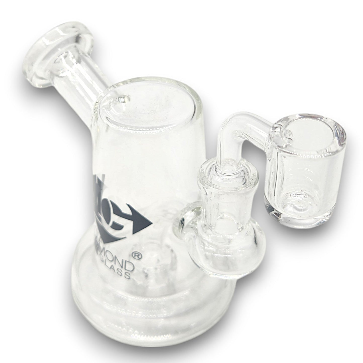 5" Diamond Glass Mini Dab Rig Circ Perc Bong