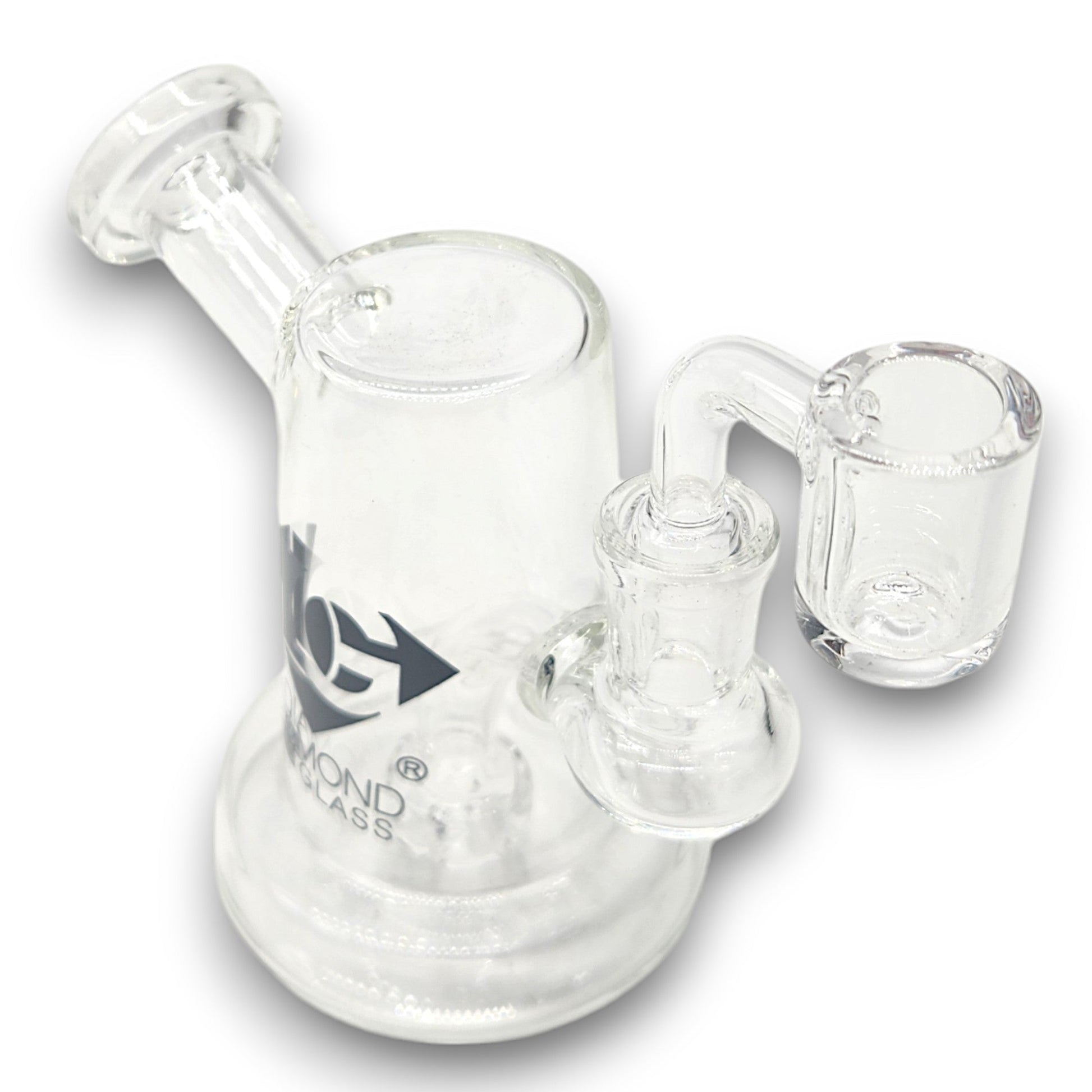 5" Diamond Glass Mini Dab Rig Circ Perc Bong