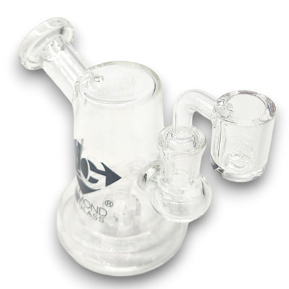 5" Diamond Glass Mini Dab Rig Circ Perc Bong